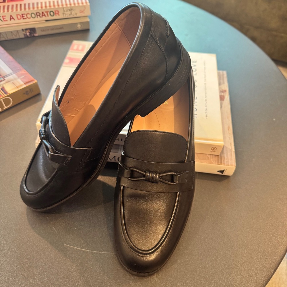 Cole Haan Grand 360 Black Leather Bow Loafers W33047 Womens 9B - Picture 3 of 8